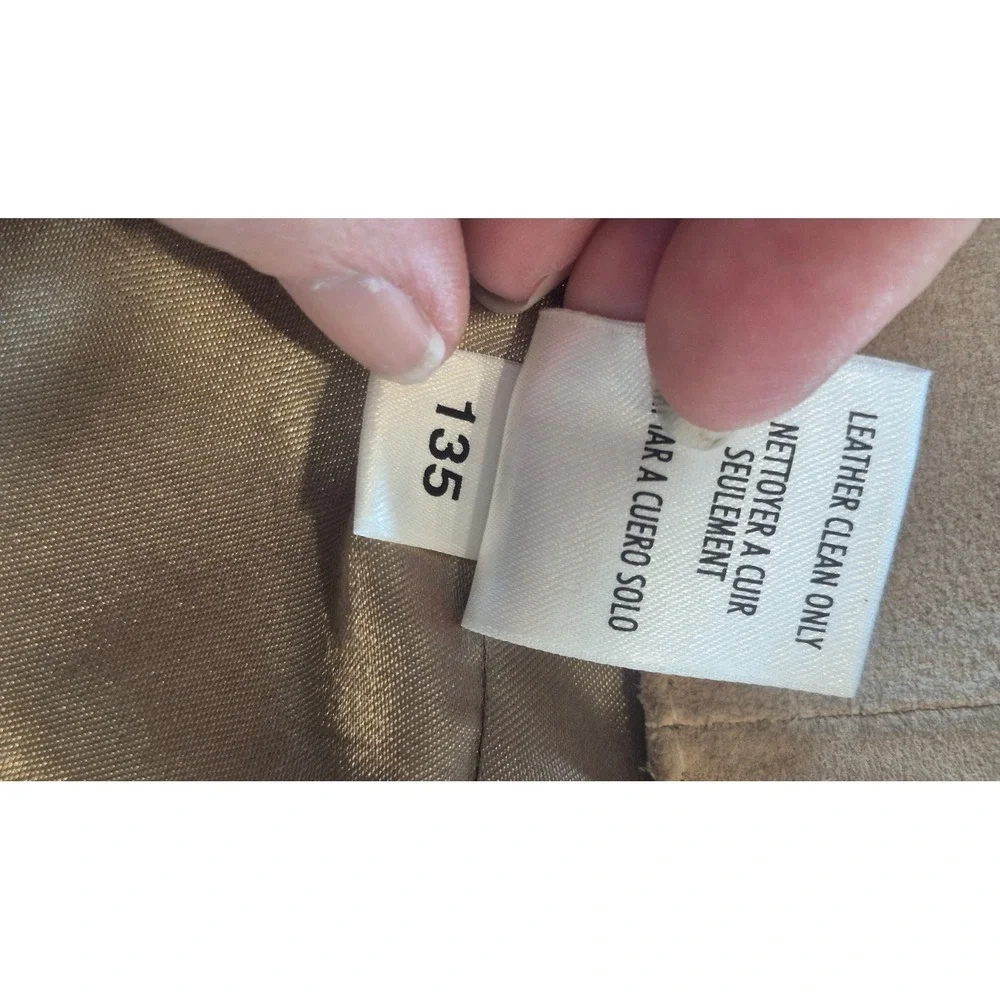 Vintage Y2K Retro Taupe Suede Leather Jacket Quiet Luxury Old Money Minimalist M